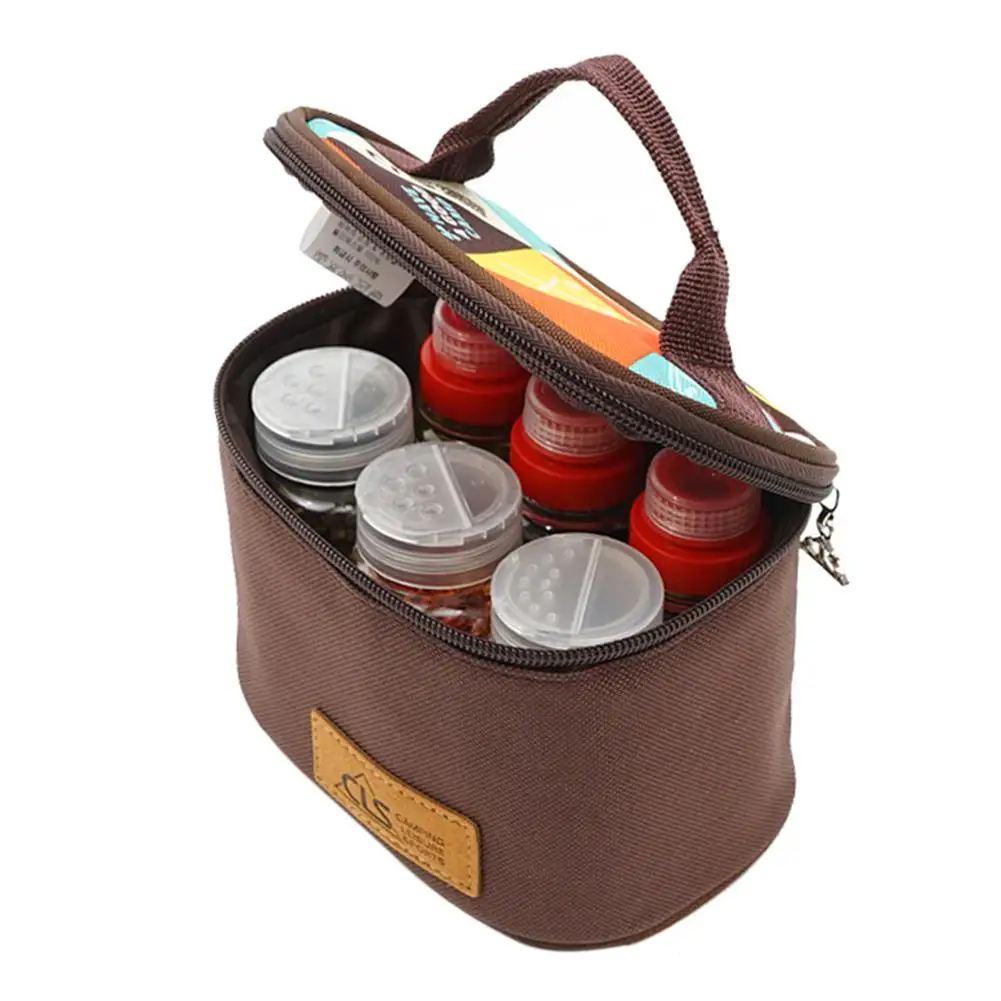 

Portable 6pcs/set Condiment Bottles Spice Edible Oil BBQ Utensils Seasoning Box Combination Camping Picnic Tableware accessories