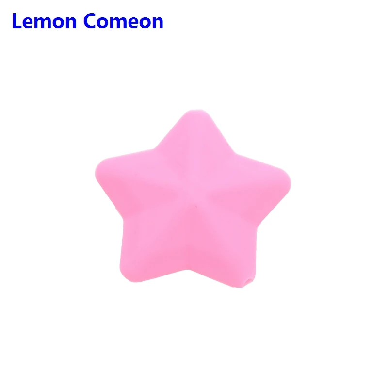 Lemon Comeon, 5 шт., силиконовая звезда, BPA бесплатно, силиконовые бусины, игрушка для грызунов, подарок для медсестры, сделай сам, цепочка для соски, ожерелье, прорезыватель, аксессуары - Цвет: 11