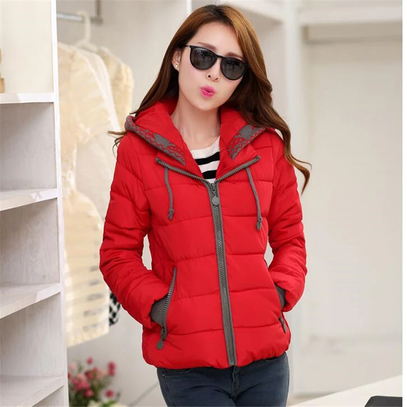 

winter jacket women 2017 fashion short cotton-padded Hooded jacket parka female wadded jacket outerwear winter coat women 512