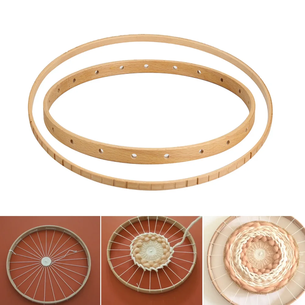 

Round Wooden Knitting Loom Craft DIY Weaving Tools for DIY Handmade Wall Hangings Household Tool PAK55