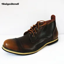 US 6-10 Fashion Real Leather Lace Up Cap Toe Mens Oxford Formal Dress Shoes Winter Ankle Boots