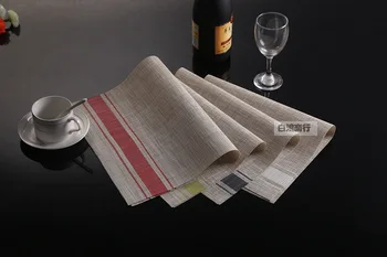 

4 Pcs/lot Placemat pvc dining table mat disc pads bowl pad coasters waterproof table cloth pad slip-resistant pad 4color