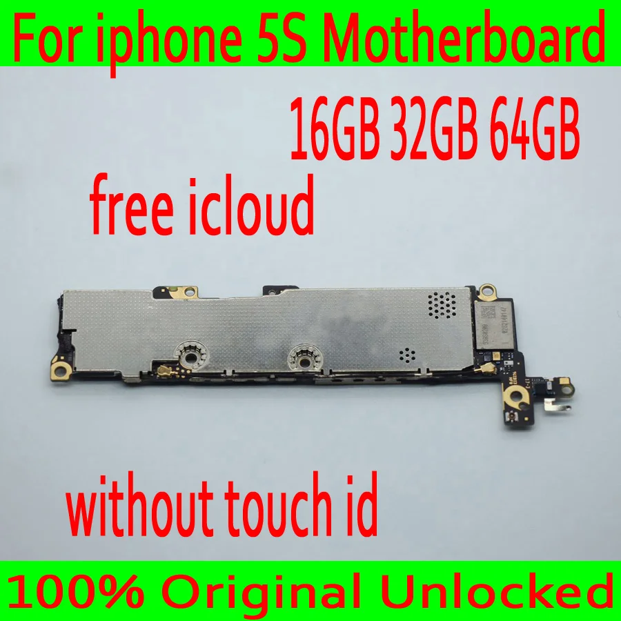 

For iphone 5S Motherboard without Touch ID, Original unlocked for iphone 5S Mainboard with OS System,Good Tested,16GB 32GB 64GB