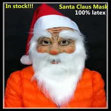 Free shipping New Halloween Party Cosplay Face Mask Santa Claus Mask Adult Masquerade Costume Party Full Face Head Mask in stock