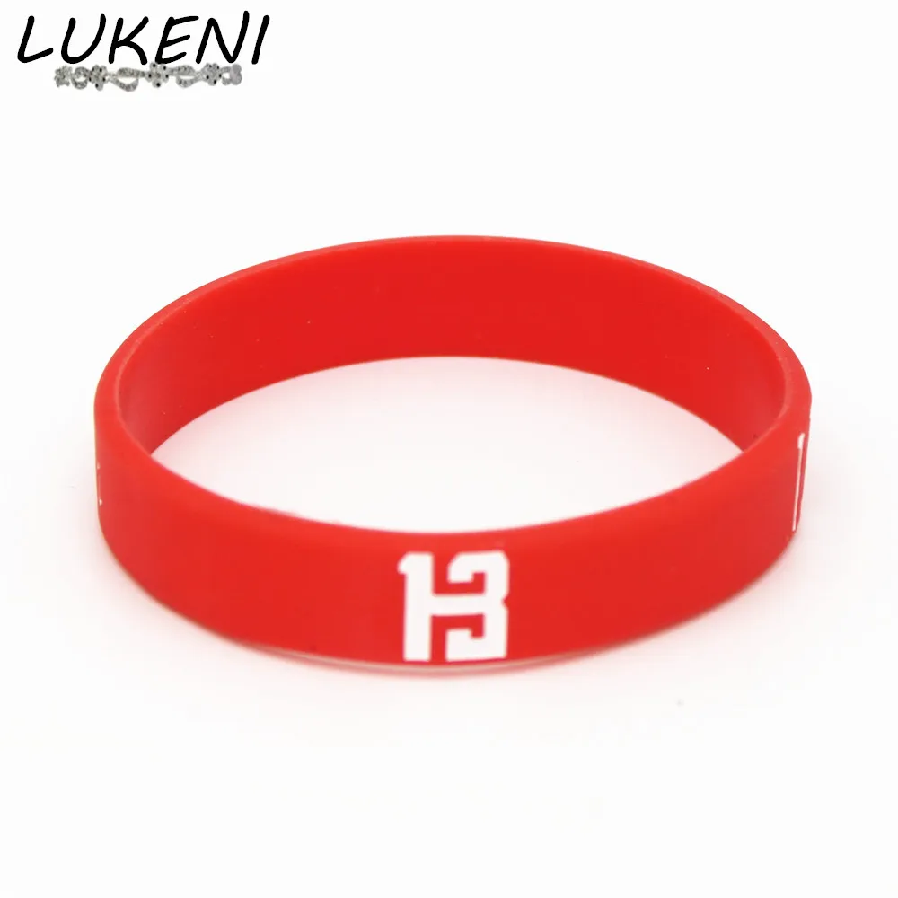 LUKENI 1PC Men Basketball Sport Wristband Silicone Bracelet Rubber