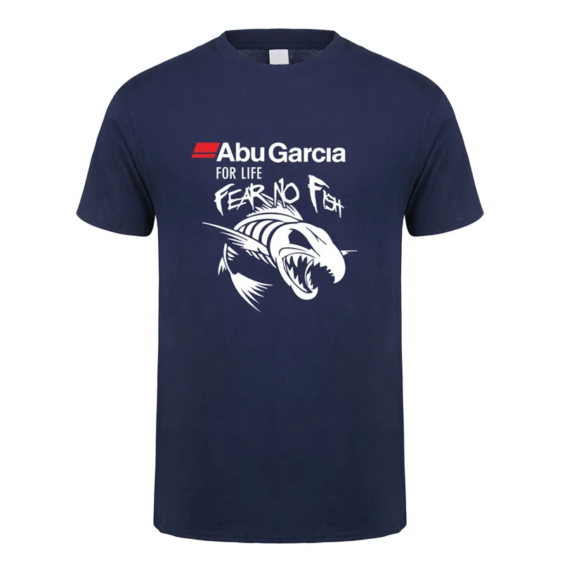 Abu Garcia Fear No Fish футболка мужская с коротким рукавом Хлопок Abu Garcia For Life футболка мужские футболки DS-052 - Цвет: Navy