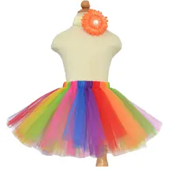 Хит продаж Детская радужная юбка-пачка праздничный бальный наряд для девочек воздушная юбка-пачка из тюля 1год -10 лет