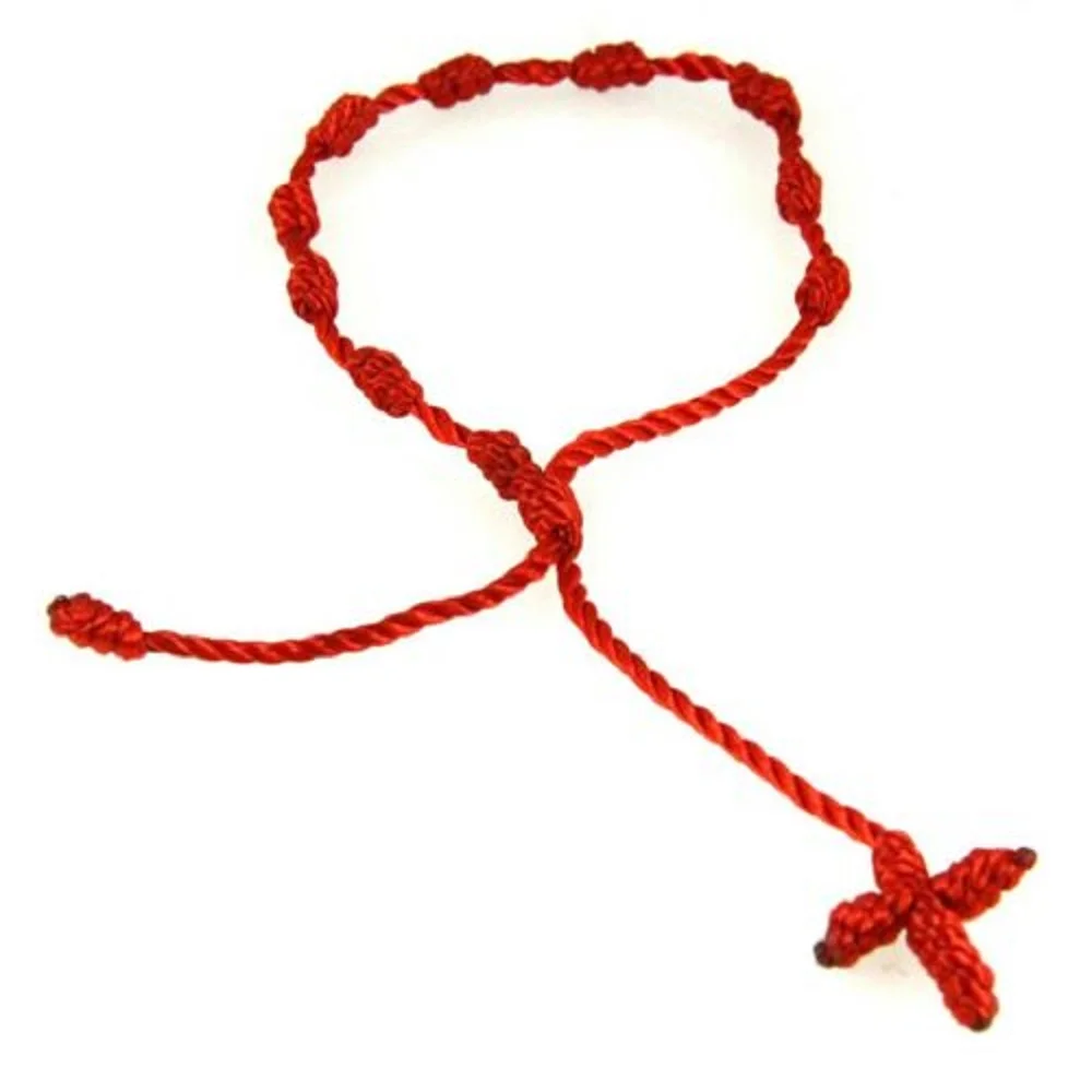 2 шт красный ручной работы завязанный четки крест браслет китайский счастливый красная струна простой стиль веревочный шнур браслет подарок для влюбленных