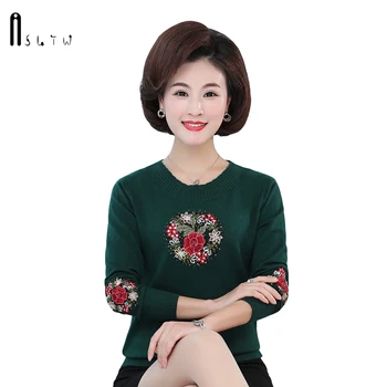 

ASLTW Sweater Women New Autumn Casual Long Sleeve Jumper High Quality Embroidery Pullover Knitwear Fashion Sweater