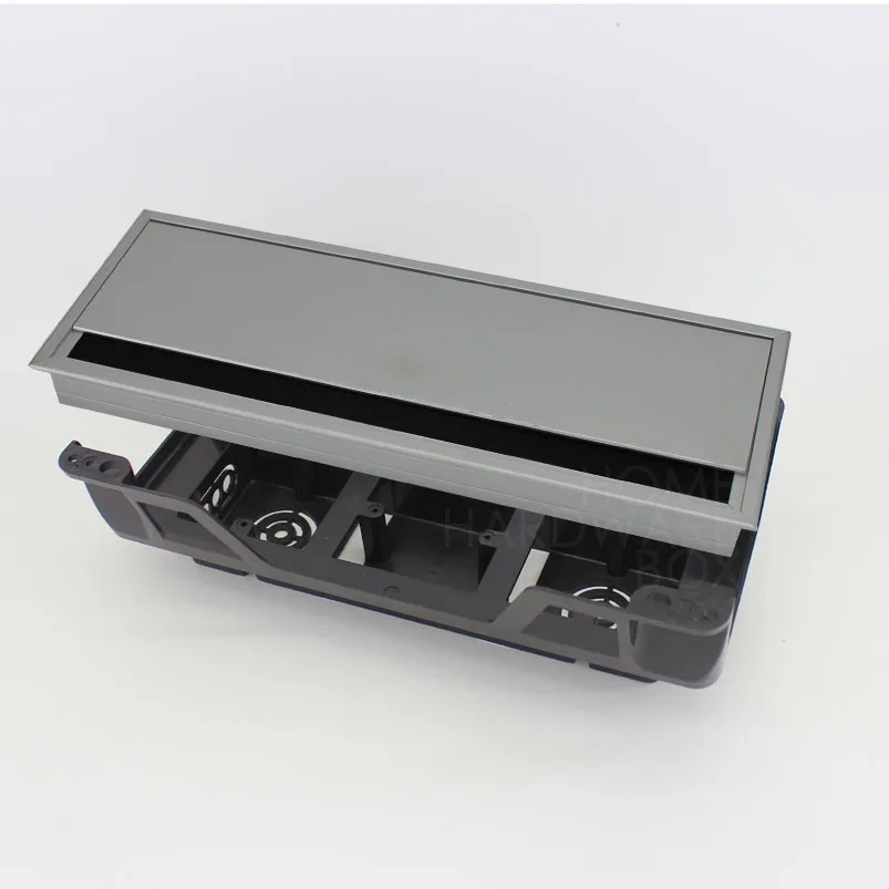 desk top wire access box table hole flip cover dust brush socket boxin