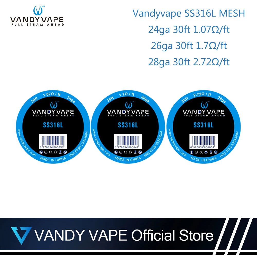 

Original Vandy Vape SS316L Wire 24GA 26GA 28GA For Vandyvape RBA Tank Atomizer Electronic Cigarette