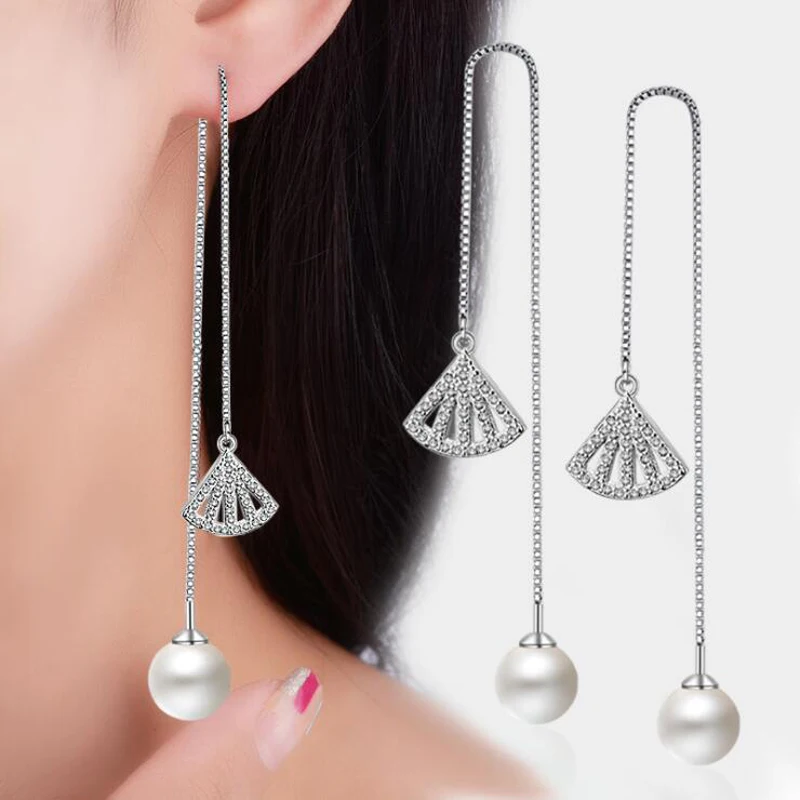 

Женские серьги из серебра 925 пробы, с фианитами