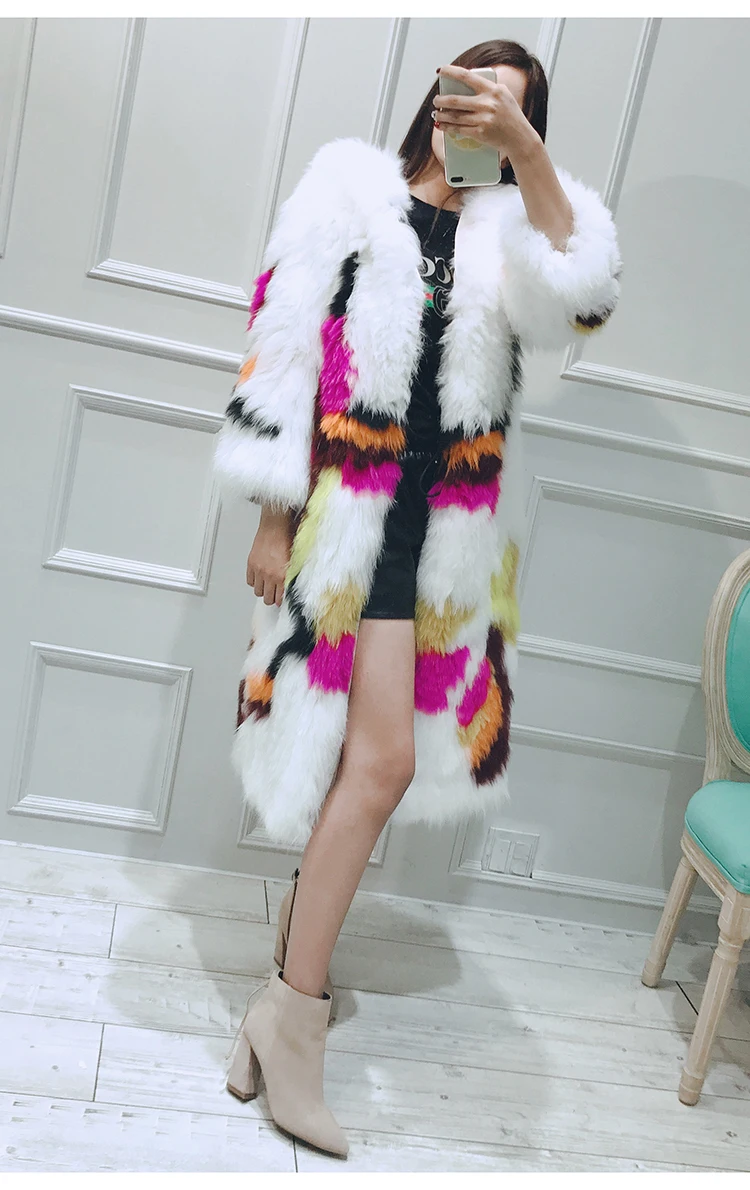 gennuine real knitted fox fur coat with hoody  (2)
