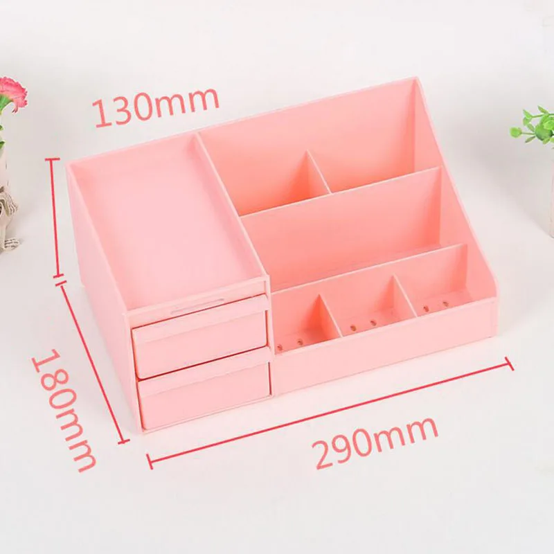 2019 New Plastic Makeup Organizer Make Up Brush Storage Box with Drawer Cotton Swabs Stick Maker Storage Case Hot Sale