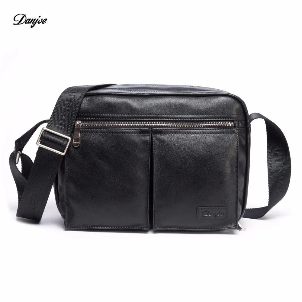 DANJUE Fashion Men's Messenger Bag Black Large Adjustable Shoulder