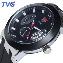 Nouvelle Marque TVG mode Ultra-Mince hommes de Quartz Montre Étanche Noir Bracelet En Silicone Casual hommes Montres reloj skmei