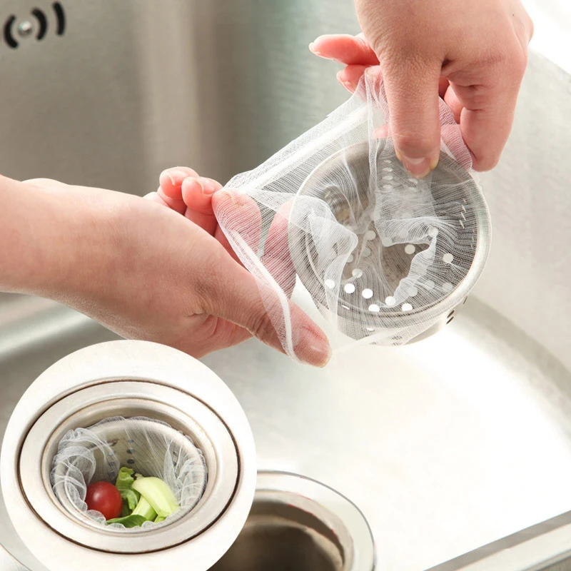 

100pcs Disposable Kitchen Anti-clogging Sink Filter Net Drain Residue Collector Sink Strainer