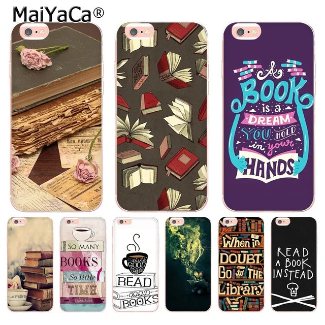 MaiYaCa книги для чтения дизайн Красочный милый iPhone 4S 5C 5S 6S Plus X XR XS MAX чехлы телефонов