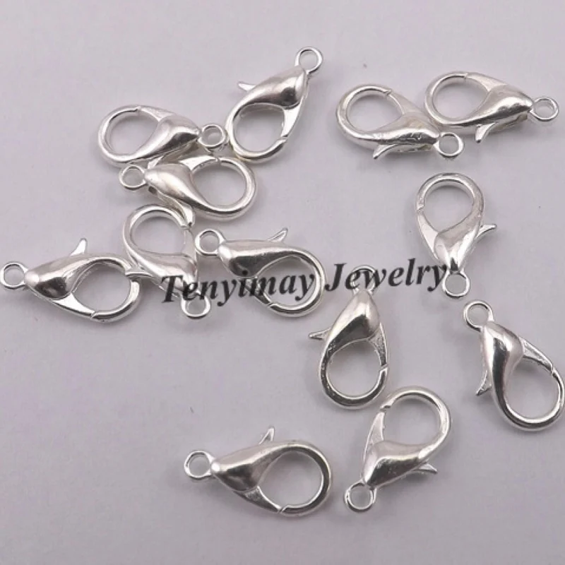 

Silver Plated 12x6mm Clasps For DIY Fashion Accessory 100pcs Wholesale
