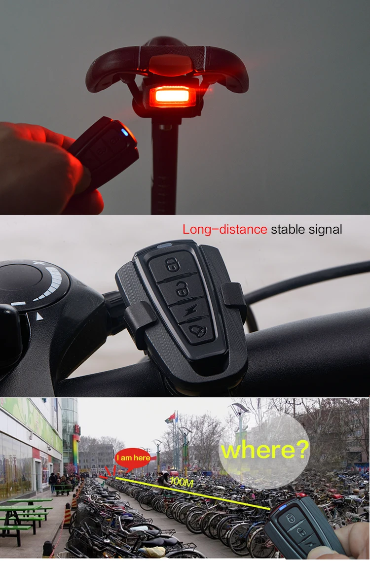 Clearance Anti-theft Bike Security Alarm Lock Bicycle Tail Llight USB Rechargeable Lock Alarm Mountain Bike Rear Light Cycling Accessories 6 Clearance Anti-theft Bike Security Alarm Lock Bicycle Tail Llight USB Rechargeable Lock Alarm Mountain Bike Rear Light Cycling Accessories 6