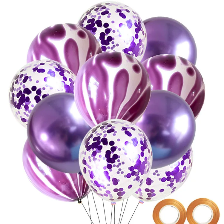 15 шт. 12 дюймовый смешанный золотой конфетти воздушные шары День рождения украшения Дети взрослый Металлический воздушный шар шарики ко дню рождения Декор