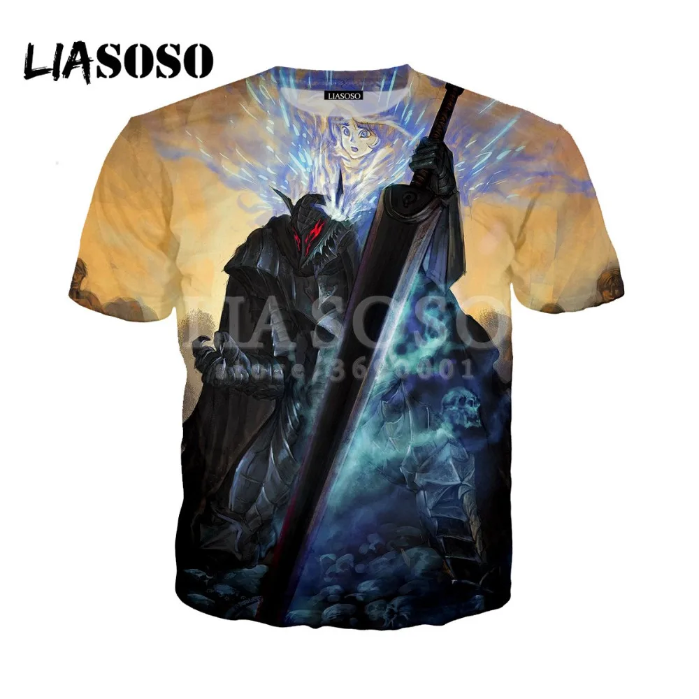 LIASOSO повседневное 3D принт для женщин мужчин Berserker стильная футболка с круглым вырезом летняя футболка хип хоп пуловер Harajuku короткий рукав X0834
