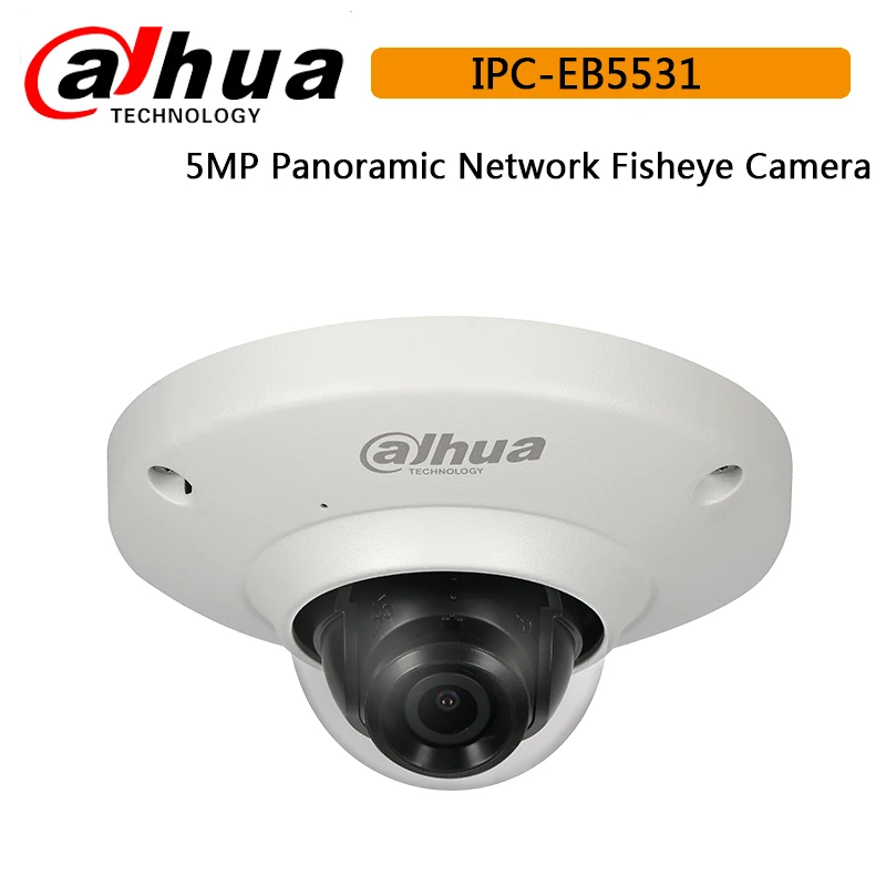 

Wholesale Original English IPC-EB5531 5MP POE Network Fisheye Camera IP67 Built-in Mic with logo Mic SD card slot EB5531