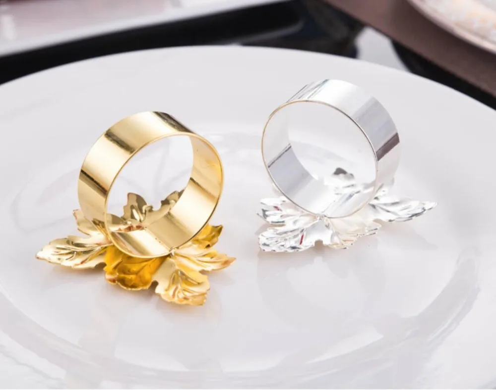 Металлическое кольцо для салфеток Кольца золотого и серебряного цвета для украшения стола столовые кольца для салфеток металла блестящего цвета