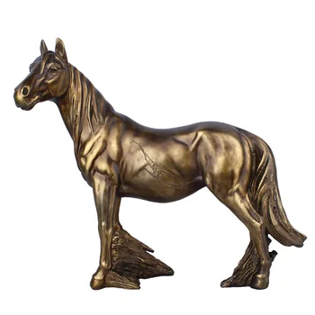 

Nordic Bronze Big Horse Decoration Crafts Creative Resin Souvenir Gift Living Room TV Cabinet Home Decoration Accessories Modern