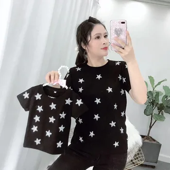 

Summer women's new short-sleeved star iron drill loose T-shirt