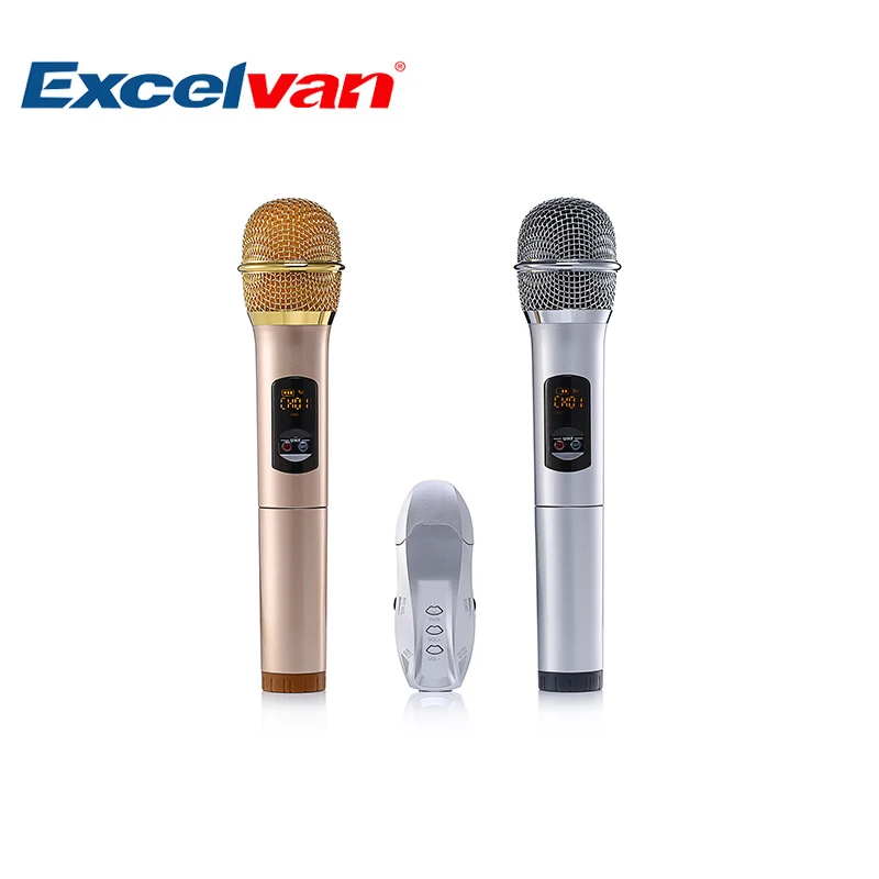 Excelvan K18U профессиональный Bluetooth два ручных микрофона с UHF беспроводной микрофон