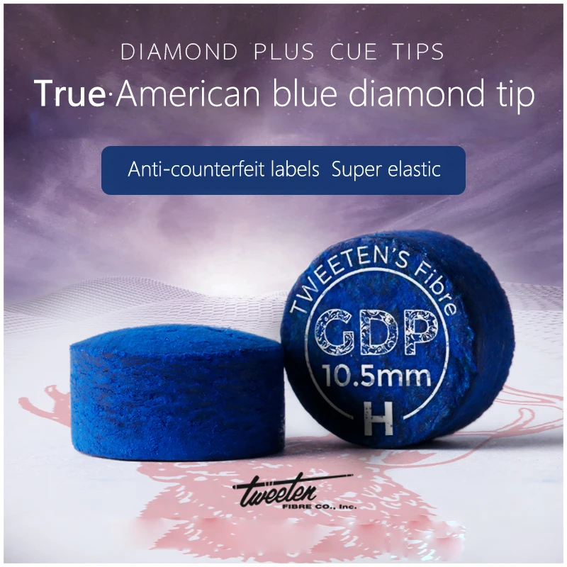 

Super Gold Diamond Blue Tips with Authentic American Blue Diamond Logo as Security Sign Excellent Tips Billiards Accessories