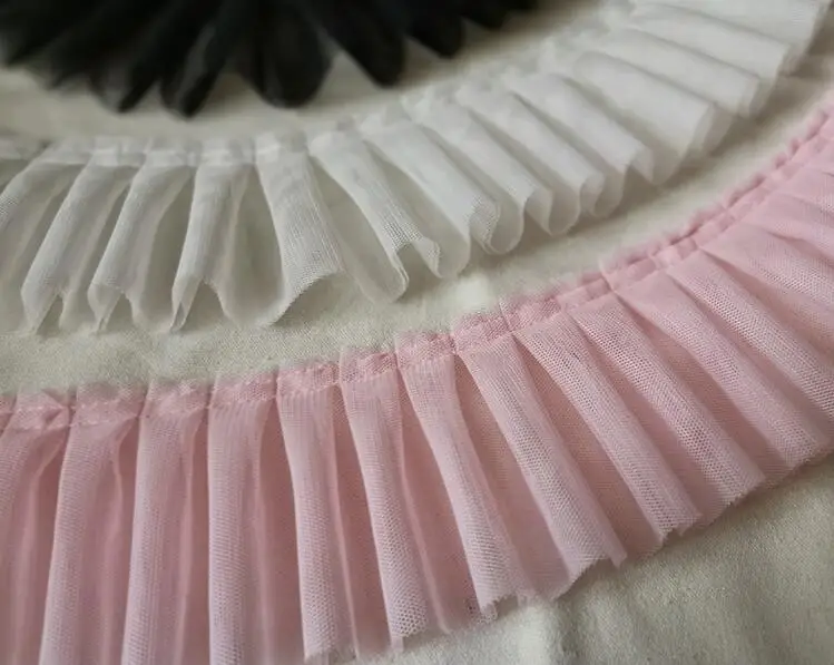 

1 Yard Exquisite Embroidered Lace Ribbon 2 Layers Tulle Wedding Lace Trims For Sewing Curtain Dress Decoration Accessories