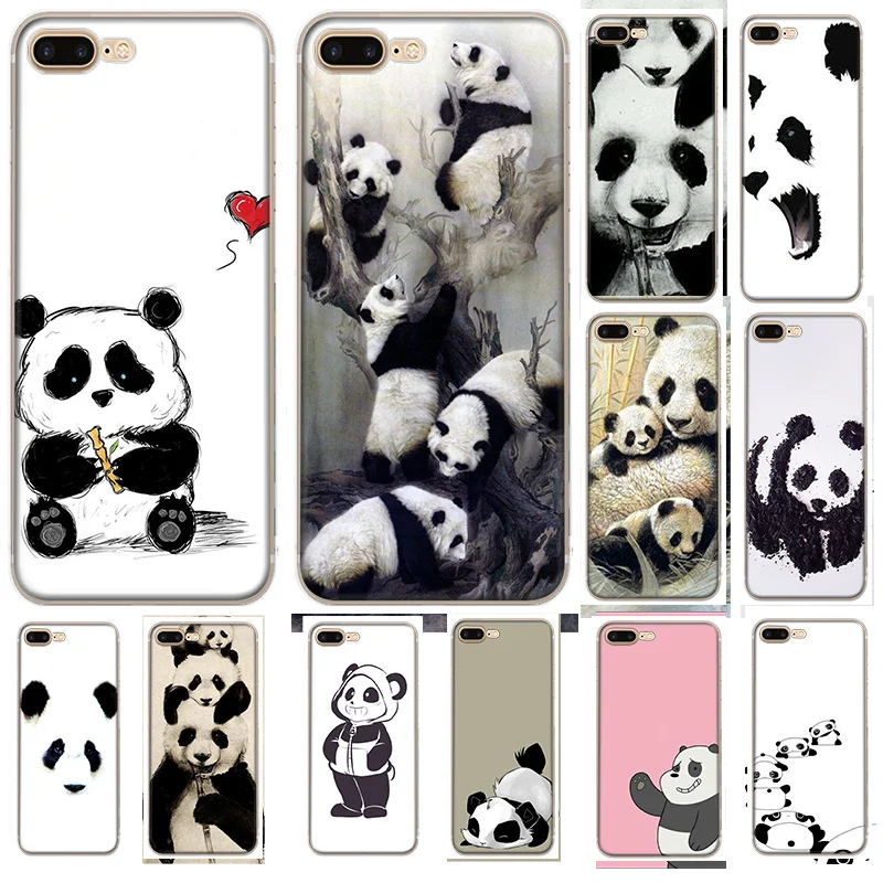 

Phone Case Sketches Panda For iPhone 5 5s Se 6 6s 7 8 Plus 6P 7P 8P X XR XS Max Cover