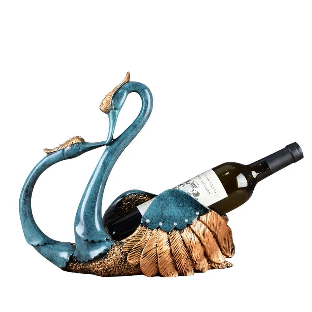 

1 PCS American swan red wine rack ornaments European wine bottle rack living room TV wine (Without bottles and cups) LU718121