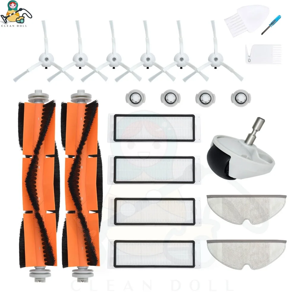 19-PACK вставка из ткани для швабры колеса основные щетки HEPA фильтр для Xiaomi Roborock S50 аксессуары S55 S5 Xiaowa E25 пылесос части