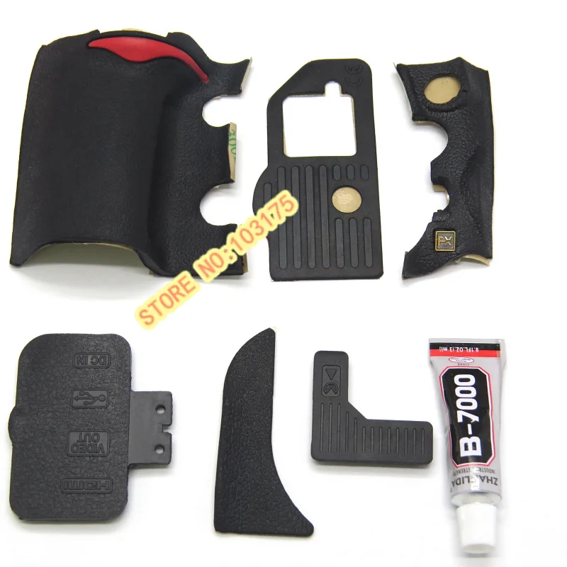 

New A Unit of 6 Pieces for Nikon D700 Grip Rubber Unit USB Rubber With 3M tape + Glue