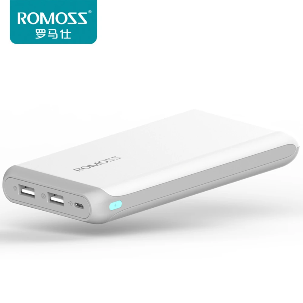 20 power Bank ROMOSS Arrow ультра-светильник 20000mAh 2.1A Быстрая зарядка литий-полимерный двойной USB внешний повербанк зарубежная отправка