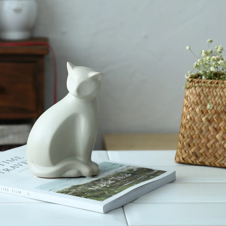Керамические ремесла мини кошка животное модель настольное украшение домашний декор украшения подарок на день рождения Рождественский подарок