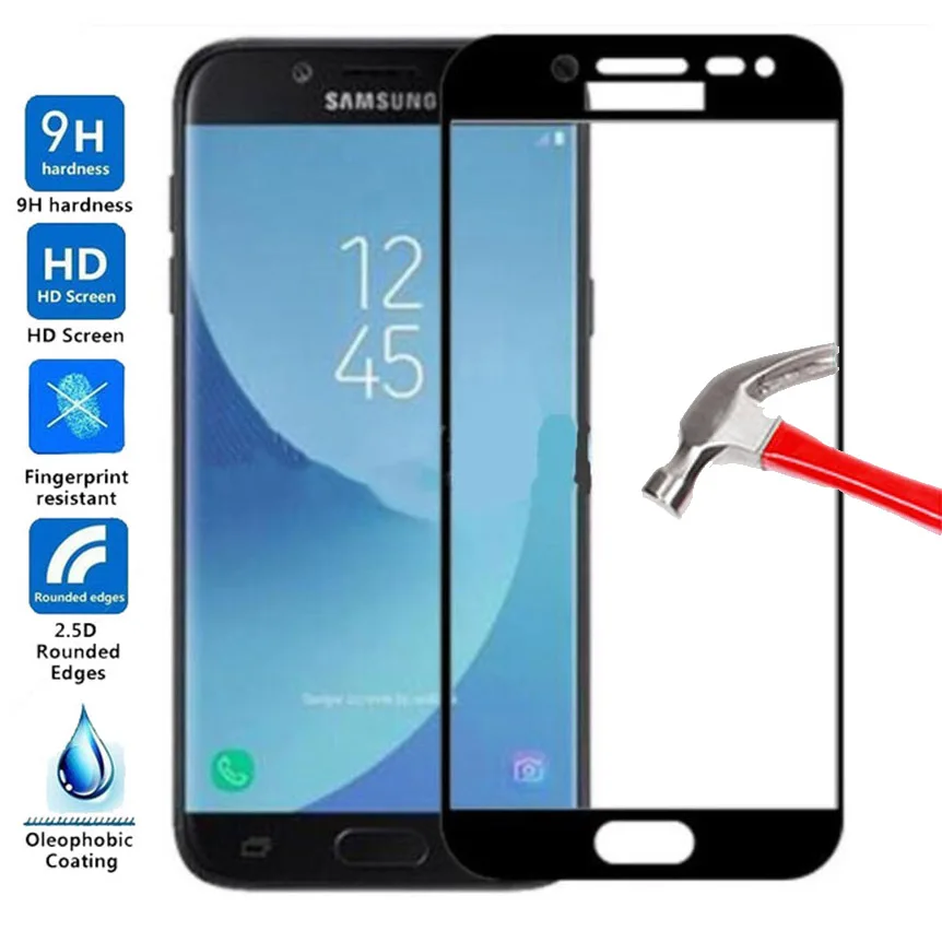 Закаленное стекло для Samsung Galaxy J5 2017 Защита экрана J530 защитная пленка с полным