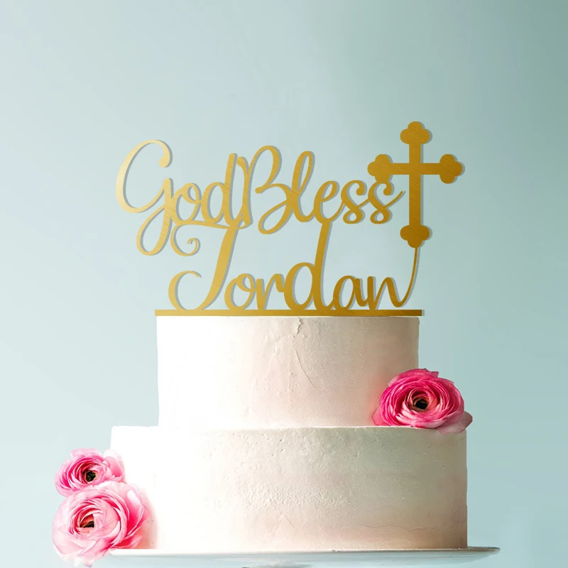 Decoration De Gateau Personnalise Piece Maitresse De Bapteme Nom De Bapteme Decoration De Gateau De Premiere Communion Croix Religieuse Aliexpress