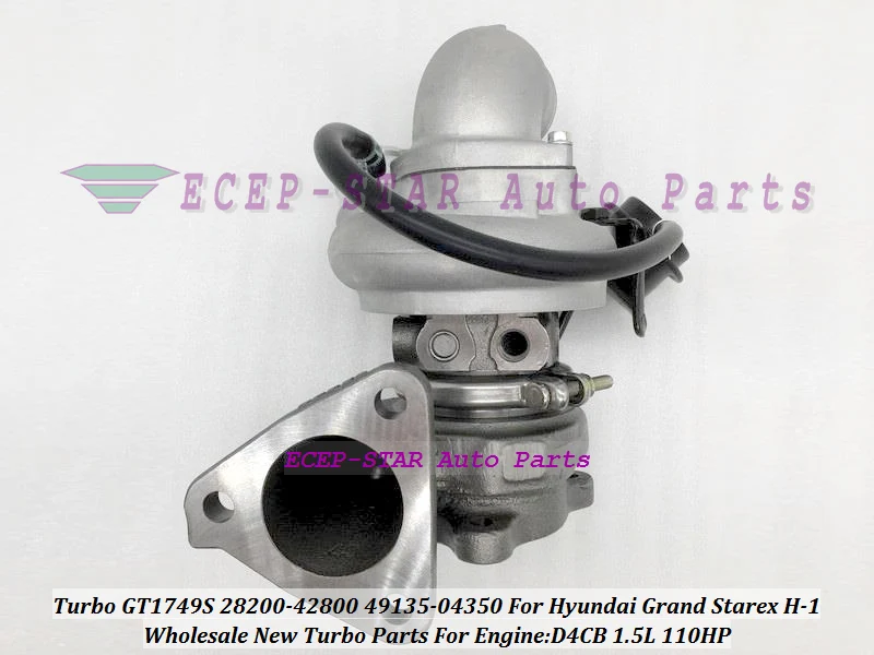 

Turbo Turbine GT1749S TFO35 49135-04350 28200-42800 2820042800 28200 42800 Turbocharger For Hyundai Grand Starex D4CB 1.5L 110HP