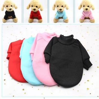 

Dog Sweater For Small Pet Dogs Cats Soft Hoodies Clothes Teddy Chihuahua Warm Shirt Clothing Coat Solid Colors Drop Shipping