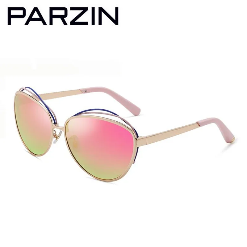 Sonnenbrille sliver Coffee sliver Neue Gläser Blue Pink Black Fall Übergroße 9838 Parzin Bunte Brillen Metall Polarisierte gold Damen Mit Weibliche Frauen 5ZzqqTwaS