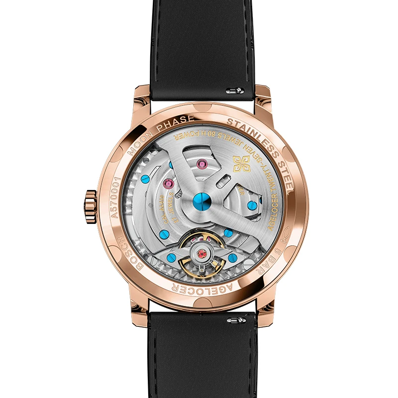AGELOCER Moon Phase часы швейцарские мужские Элитный бренд Мощность резерв 80 часов Moonphase