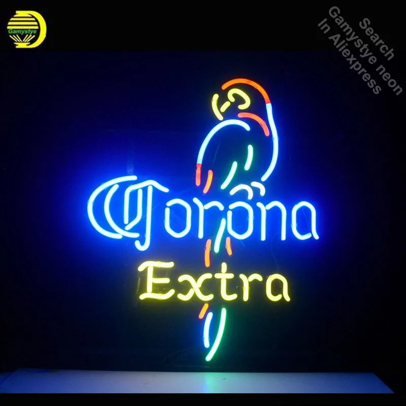 Неоновая вывеска для Corona Extra попугай Войдите неоновая трубка ручной работы украшают Пивной бар pub знаковых знак Отдых комнаты Книги по искусству лампы