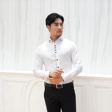 Deepocean модные мужские рубашки с длинным рукавом, Повседневная рубашка, хлопковая ткань, облегающая Мужская одежда, зимняя одежда размера плюс, топы DaDDX76536L