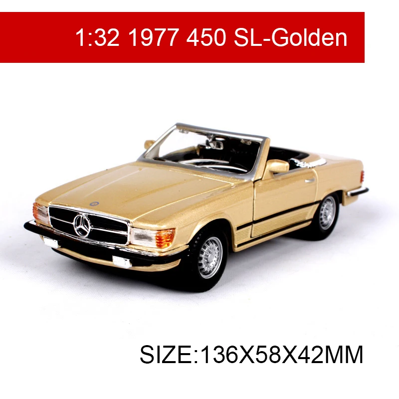 Bburago 1:32 модель автомобиля 1977 450SL R107 родстер классический машины автомобиль играть коллекционных моделей спортивных автомобилей игрушки для подарка коллекции