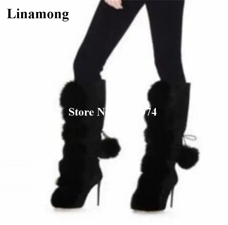 long boots with fur