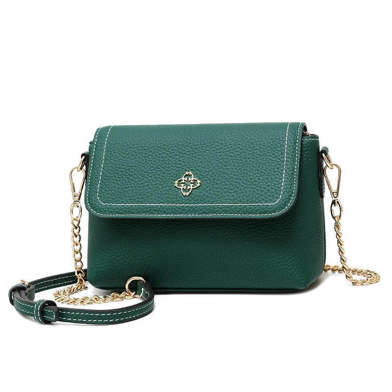 AOEO Genuine Leather Bag Female With Chains Ladies Cowhide Luxury Shoulder Handbags Girls Calfskin Crossbody Bags For Women AOEO Genuine Leather Bag Female With Chains Ladies Cowhide Luxury Shoulder Handbags Girls Calfskin Crossbody Bags For Women